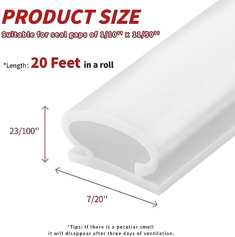 Fingwerk Door Seal Strip Rubber Self Adhesive Back D Shape Door Seal Seal for Door Frame Insulation Large Gap Easy Cut to Size 6M White