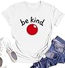hohololo T Shirt Women Be Kind Print Shirts Ladies Casual Crewneck Short Sleeve Tee Summer Tops (White1,S) #3
