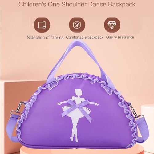 Dance Bag for Girls - Cute Ruffle Lace Ballet Duffle, Small Kids Tutu Dress Gym Crossbody Shoulder Backpack4