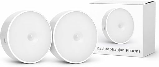 QITIS Motion Sensor Light for Home (Pack 2) with USB Charging Wireless Self Adhesive LED Body Induction Lamp Sensor Light for Wardrobe Lights with Sensor Night Light for Cupboard Stairs (Round)