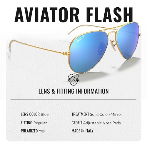 Ray-Ban RB3025 AVIATOR FLASH LENSES Pilot Shaped Sunglasses for Men & Women with Official RAYBAN Eyewear Kit4