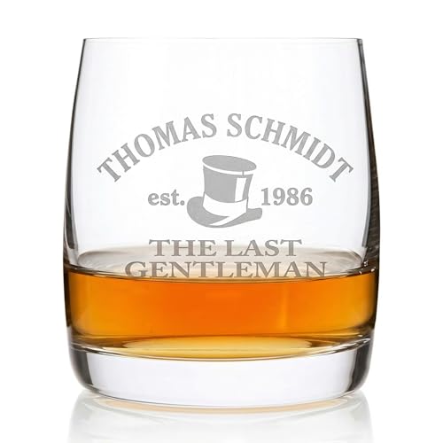 Herz & Heim® personalisiertes Whiskeyglas mit Gravur - Last Gentleman - Papa Geschenk, Männer Geschenke zum Geburtstag oder Glas Vatertag