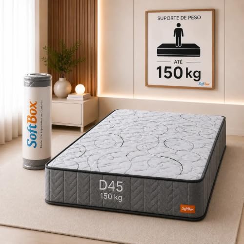 Colchão Ortopédico Espuma D45 Firme Até 150 kg Solteiro 17x88x188 cm | Tampo bordado premium / Antiácaro e antialérgico / Alta resistência e durabilidade / Aprovado pelo INMETRO