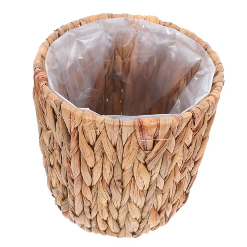 CAXUSD Cesto Di Giacinti Intrecciato Mano Cestini Portaoggetti in Giacinti Piccoli Vasi Per Piante Vaso Per Fiori in Cesto Intrecciato