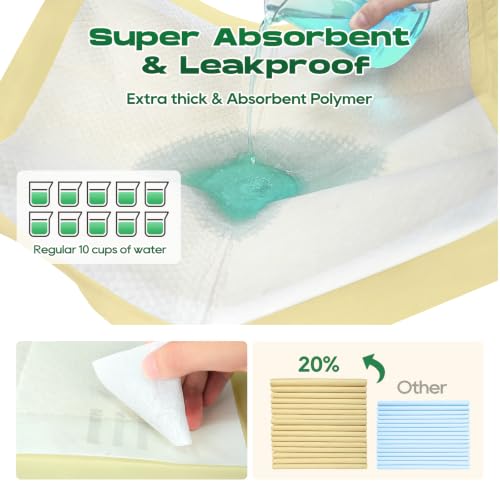 Image of Bamboo Puppy Pads Extra Large 31 inchx47 inch 40 Count with Tabs