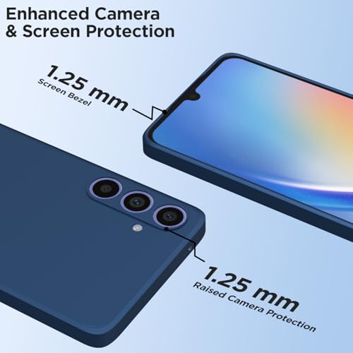 Image of Outlouders Back Cover for Samsung Galaxy A34 5G | Camera Protection | Durable Soft Matte Silicone Bumper Case (Blue)