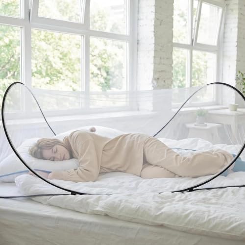 Dcceeo Moustiquaire Pop Up, Moustiquaire Légère et Pliable avec Fermeture Éclair Répulsif Anti-Moustiques à 360° Tente Moustiquaire de Voyage Pop-up sans Installation pour Camping, Dortoir, Maison – vue 2