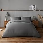 Silentnight Supersoft Duvet Set - Cosy & Comfortable Delicate Touch - Luxurious Easy Care Microfibre with Button Fastening - Stylish & Modern Duvet Quilt Cover + Pillowcase Bed Set, Single, Charcoal