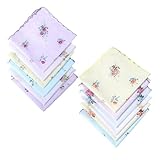 Josojoou 12 Stück Stofftaschentücher Aus Baumwolle Vintage Weiche 30 X 30 Cm Taschentücher Mit Bunte Bestickte Blumenmuster Damen Gastgeschenk Für Teepartys Hochzeiten