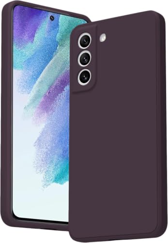 Image of DIZORO Compatible with Samsung S21 FE 5G Back Cover with Upgraded Square Edges for Camera Protection Shockproof Flexible Matte Liquid Silicone Mobile Phone Case (New Deep Purple)