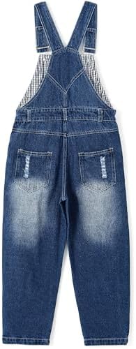 Salopette Jeans Strappata Per Bambini - Lavata, Con Tasche E Bavaglino, Taglie 5-14 Anni - Foto 6