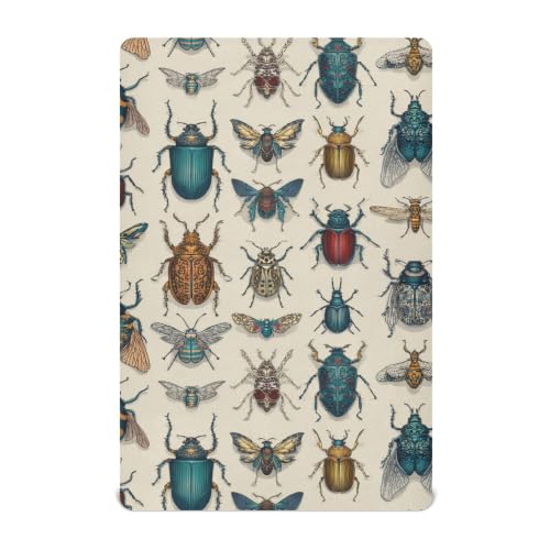 Image of Cartoon Bugs Insect Bettles Crib Sheets Soft Breathable Fitted Baby Crib Sheets Mattress Cover for Girls Boys, 52 inch x 28 inch x 9 inch