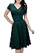 Minetom Femme Robe V-Cou à Manches Courtes Retro Cocktail 1950 Rockabilly Swing Party Robe (FR 46, Vert)