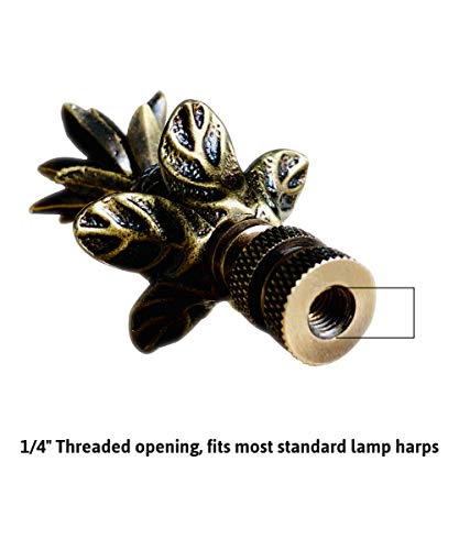 Blooming Pineapple Lamp Finial Antique Brass Metal 3"H #TOP2