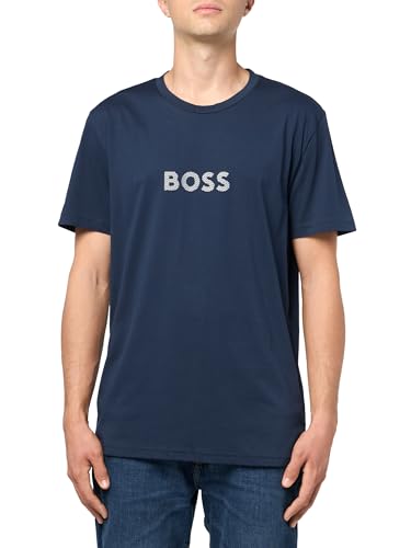 BOSS Big Logo Cotton Short Sleeve T-Shirt pour homme en pur coton noir