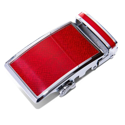 Image of Dubulle Designer Men's Belts, Ratchet Leather Sliding Buckle Dress Belt | 1 3 /8 inch(3.5cm) Genuine Leather Adjustable Strap, Automatic Ratcheting Buckles, Gift‑Boxed, Trim to Fit, for Business Casual