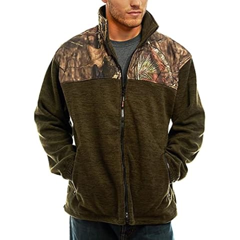 TrailCrest Men's C-Max Full Zip Polar Fleece Jacket, Mossy Oak Country DNA Camo Cover
