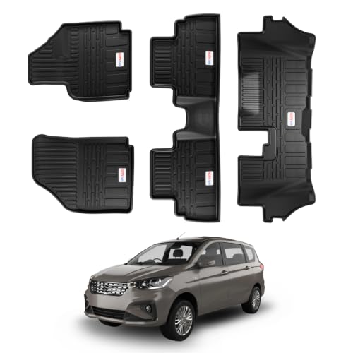Image of Ertiga TPE Car Mats - All Weather Resistant Car Floor Mats | Anti Slip Full Coverage 3D Car Foot Mat | Waterproof Durable | Easy to Clean & Dust Free - Ertiga 2018