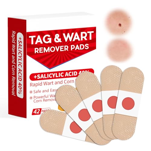 42 Piezas Parches Removedor de Verrugas,Parches Para El Cuidado De La Piel,Quitar Marcas de Piel,Fácil De Usar, Rápida y Eficaz