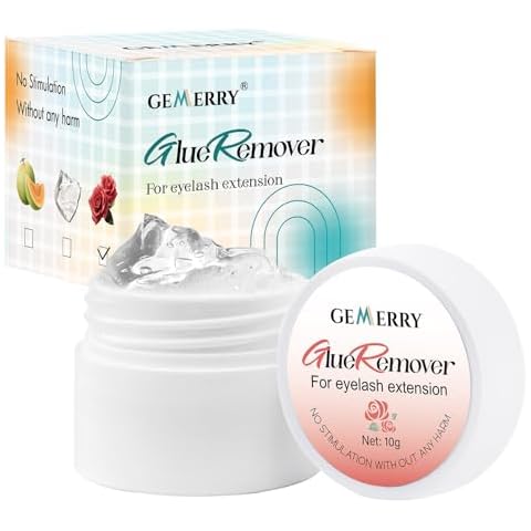 GEMERRY Lash Extension Remover 10g Cream Eyelash Extension Remover Gentle Formula Lash Glue Remover for Sensitive Skin Quick Disslove Lash Remover for Lash Extensions(Rose) Cover