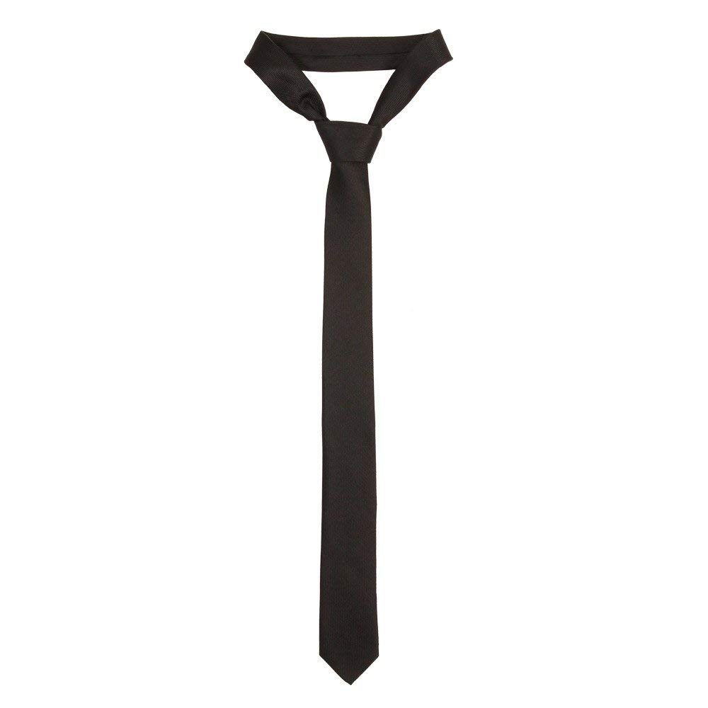 zeki Boy's Solid Satin Necktie (Black)-picture-52