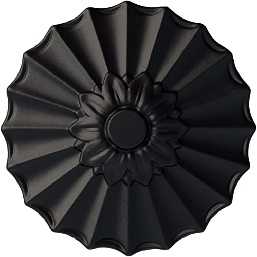 Image of Ekena Millwork CM09SHSGS Shakuras Hand-Painted Ceiling Medallion, Steel Gray
