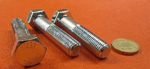8.8 Zinc Steel Hex Bolts PT M14 x 1.5 mm x 65 mm Long 3 pcs