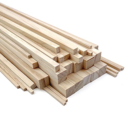 36 Pack Wooden Square Dowel Rod Hardwood Craft Modeling Sticks Unfinished Wood Strips Natural Wood Squrae Sticks For Arts Crafts Diy Projects, 1/2/ 1/4/ 1/8 X 12 Inch, 3 Sizes #TOP2
