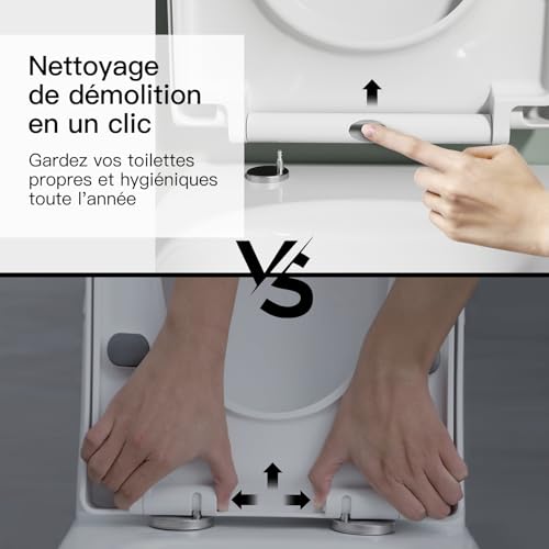 Rainsworth Nano Glaze Toilettendeckel Form D,Urea Formaldehyd Wc Sitz Mit Absenkautomatik,Ergonomisch Gestalteter Toilettensitz der nicht vergilbt,Universal Weiße Klobrille