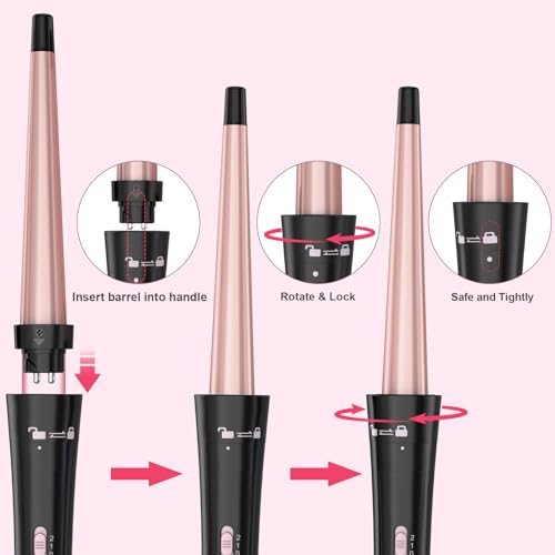 Image of 5 in 1 Curling Wand Set with Thermal Brush & Ceramic Barrels (0.35 inch-1.25 inch), Instant Heat Up, Dual Voltage Hair Curler, Perfect for Long Short Hair, and All Hair Types, Gift for Women