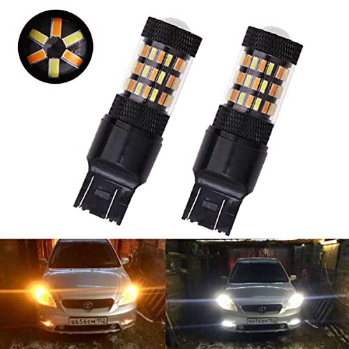 Socal-Led Lighting 7443 7444 Front Turn Signal Led Bulb Dual Function White Yellow Switchback Super Bright 4014 Smd, Pack Of 2 #TOP1