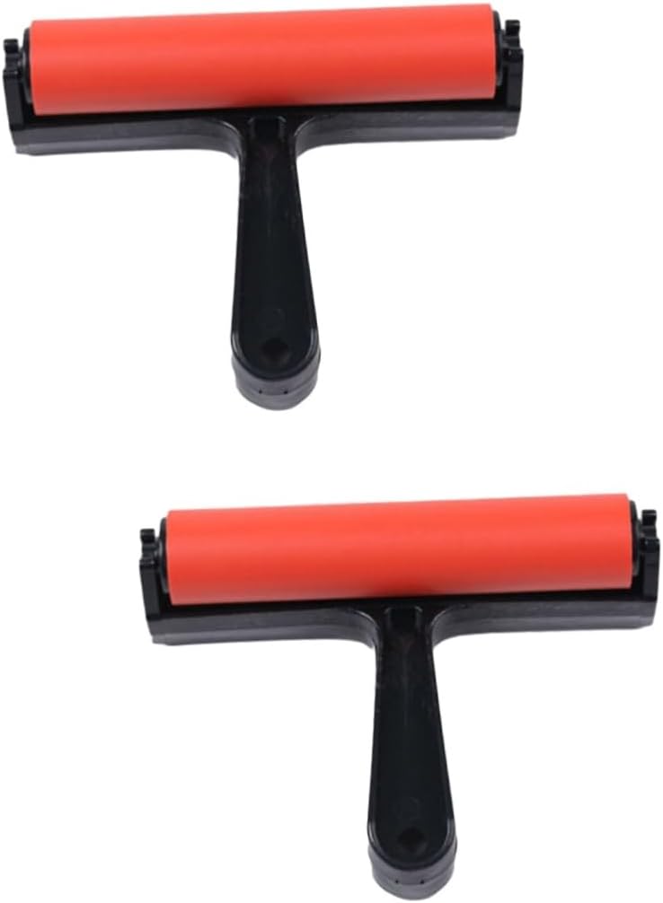 STOBOK 2pcs Ink Roller Glue Roller for Printing Supplies Stamping Brayers Vinyl Tool Painting Professional Rolling Wheel
