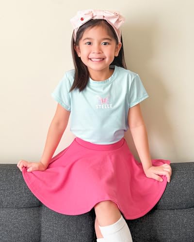 Stelle Girls Athletic Shirts Short Sleeve Quick Dry Sports Tees UPF 200, Crew Neck Active Tops for Kids 5-15 Years4