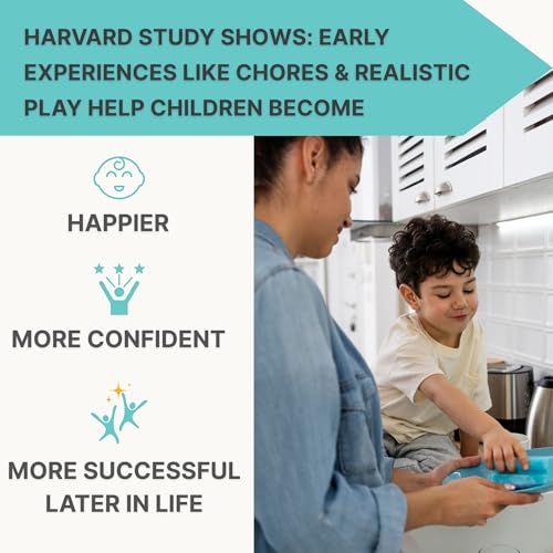 Wooden Play Kitchen for Kids with Working Sink & Faucet Toy – Montessori Sensory Pretend Playset for Toddlers 3-5 – Interactive Kids Kitchen Playset with Lights & Sounds - Image 4