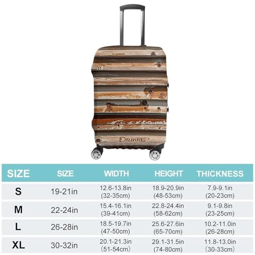Wooden Board Arrangement Luggage Cover Elastic Suitcase Protector Case Anti-Scratch Washable Baggage Covers Protector For Traveling, Aircraft Consignment XL2