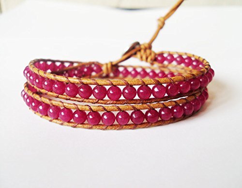Ruby wrap bracelets,stone wrap bracelets,leather wrap bracelets,men bracelets,women bracelets