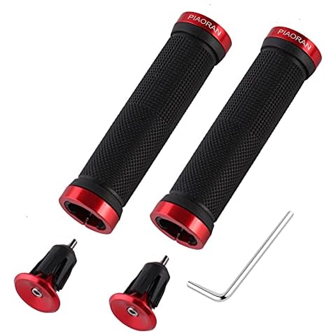 PIAORAN Bike Handlebar Grips, Double Lock on Bicycle Handle Grips with Aluminum Lock, Bike Grips MTB Grips for Scooter Urban Bike Tricycle Wheel Chair MTB BMX Foldable Bicycle Cover