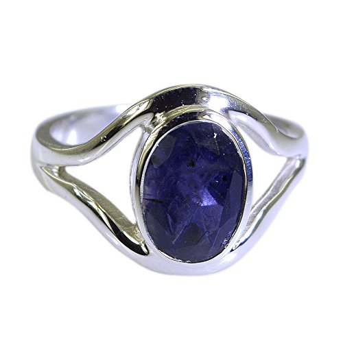 Bague en Argent Ovale Iolite Véritable : Artisanat d'Art et Élégance Intemporelle Féminine