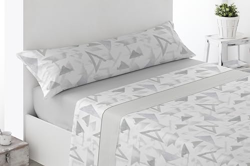 Cabello Textil Hogar Juego de sábanas Estampadas - Disponibles en 3 y 4 Piezas - Varios tamaños, diseños y Colores - Microfibra Transpirable Extra Suave (Arbec Gris, Cama de 90 cm (90x190/200cm))