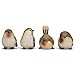 RAZ Imports Striped Wing Bird 2.5 x 2.25 inch Resin Decorative Tabletop Figurine Set of 4, Sage Green