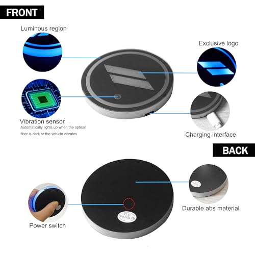 2 pcs luces led portavasos para carro Dodge con sensor miniatura 3