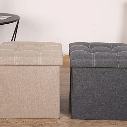 Repose-pieds pliable rectangulaire lin et coton de qualité - 4
