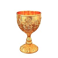 Messing-Kelch Im Gotischen Design – Handgefertigt, Schwarz-gold, Perfekt Für Dekoration Oder Mittelalterliche Feste