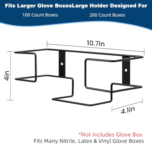 Image of Large Glove Box Holder Wall Mount, 2 Pack, Black | Ideal for High-Volume Glove Use, Not Includes Glove Box