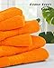 Cleanbear Washcloths Orange Face Cloths Set of 6 Large All Cotton Bathroom Wash Cloth - 13 by 13 Inches Highly Absorbent Face Towels for Fall Bathroom Decor Daily Use