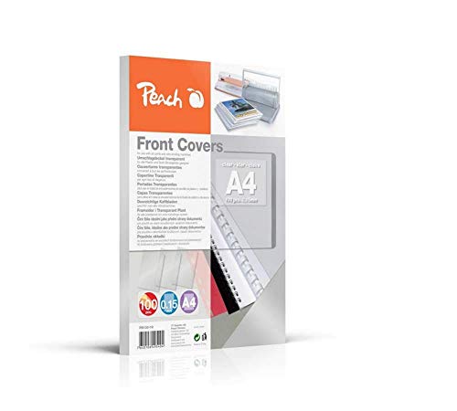 Feuilles transparentes A4 Peach PVC incolores 0.15mm pour reliure x100