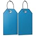 Shacke Large Luggage Tags (2pcs) with Privacy Cover and Steel Loops (Aqua Teal)
