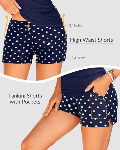 Image of Talisea Tankini Two Piece with Shorts - Womens Tummy Control Swimsuit with Pockets Bathing Suit with V-Wire Boy Shorts