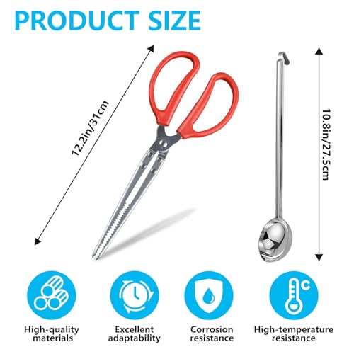 Fireplace Tongs Pellet Scoop Set Compatible with Solo Stove Mesa/XL, Tabletop Fire Pit Mini Firewood Grabber, Tool Metal Grabber for Mini Fire Stick/Pellet Handling, Accessories for Solo Stove