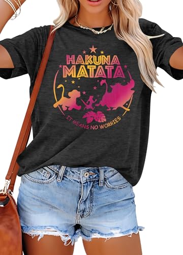 Womens Magical Princess Shirt Magic Kingdom T-Shirt Graphic Tee Top B-Grey